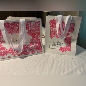 Lilly Pulitzer ~Pink and White Floral Bag